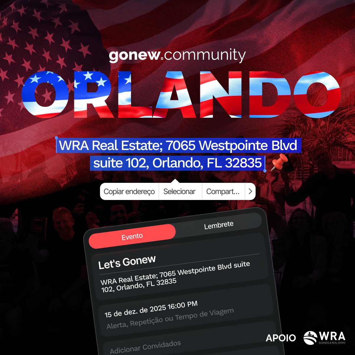 Capa da campanha: 🇺🇸 Let's Gonew Community Orlando
